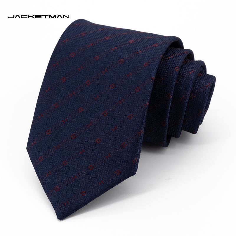 Jacketman深蓝色红色图几何领带