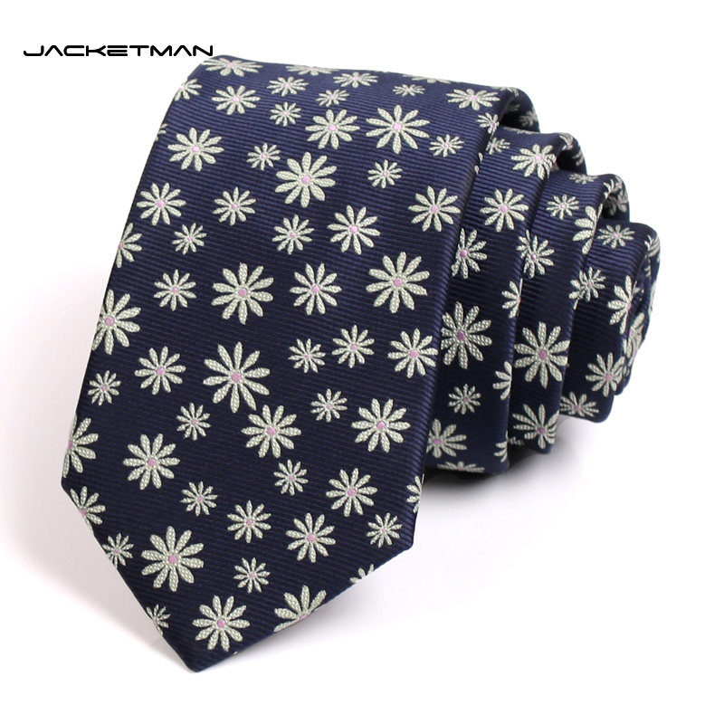 Jacketman男士领带正装商务韩版深蓝色7cm小碎花时尚个性休闲窄款