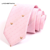 正装 潮流款 窄款 Jacketman领带男士 韩版 6cm粉色小狗狗个性 礼盒装