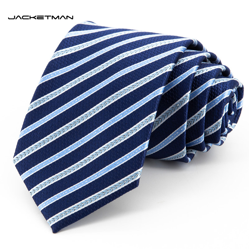 Jacketman领带男韩版蓝色个性嵌丝条纹时尚职业正装商务宽版8cm款,服饰配件/皮带/帽子/围巾,领带,淘宝优惠券,粉丝福利购,淘宝优惠卷