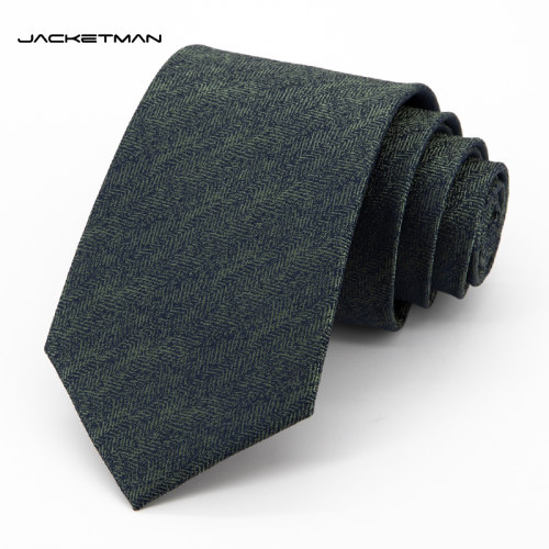 Jacketman蓝绿人字纹领带