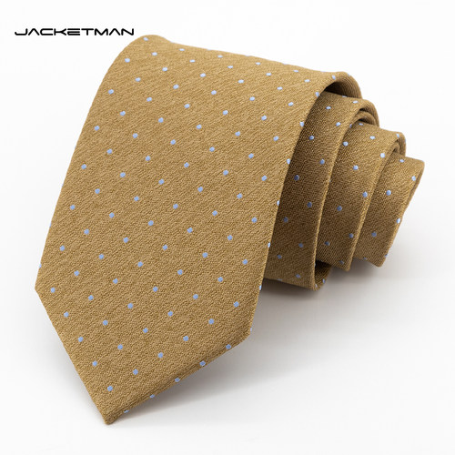 Jacketman小圆点卡其色领带