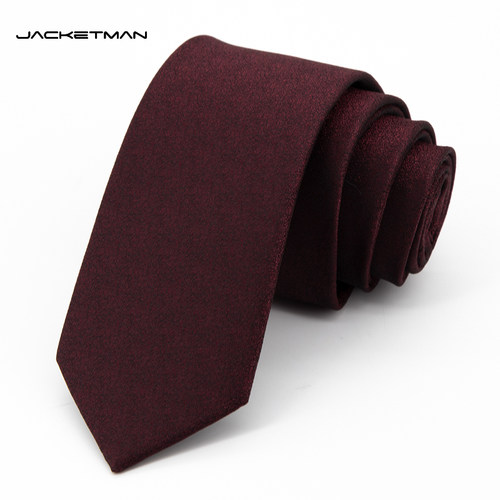 Jacketman韩版酒红时尚暗纹领带