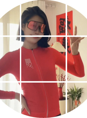 纯色风下摆织带款纯色春秋款骑行