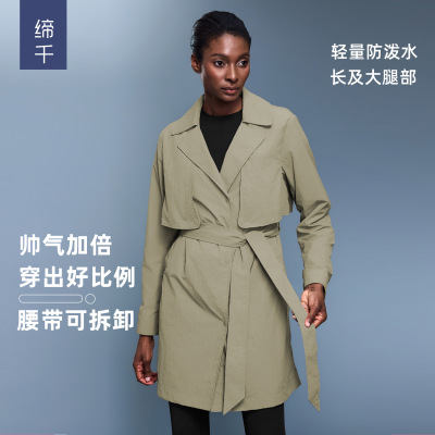 秋季新款气质翻领风衣女含腰带轻