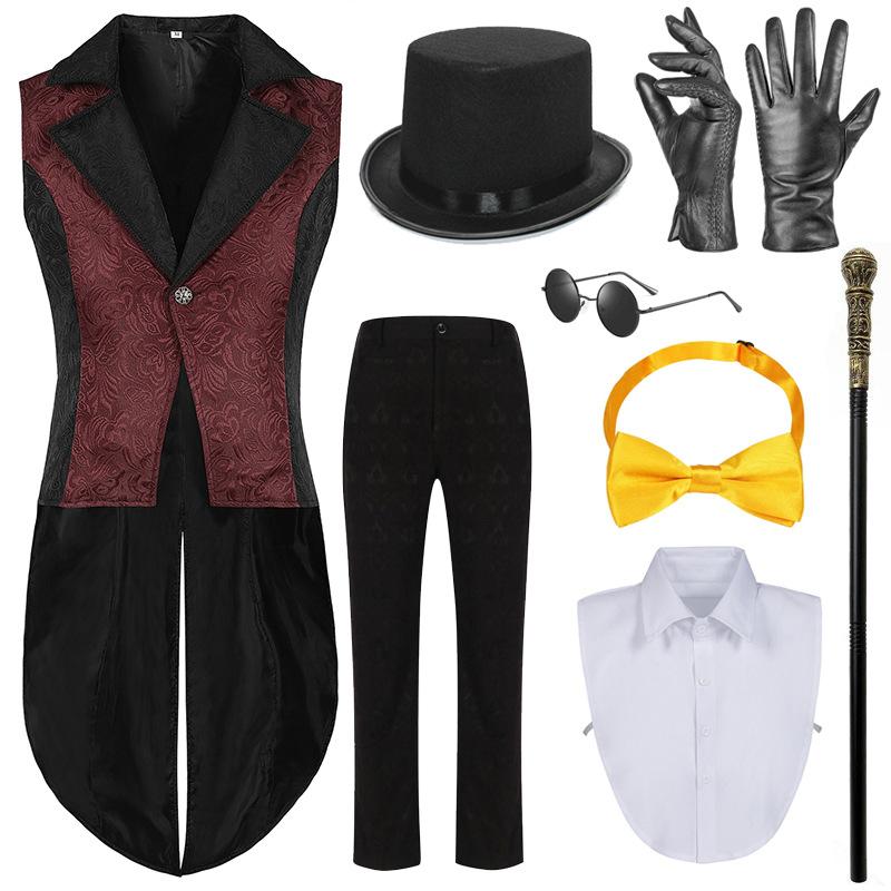 喵九森森中世纪哥特式维多利亚时代弗罗克外套无袖马甲燕尾服