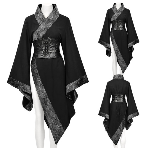 新款欧美暗黑哥特式复古改良中国风短款中式上衣cos服舞台表演服