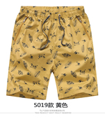 衩子男宽松家居大码 男士 短裤 大裤 外穿纯棉运动夏五分沙滩裤 头印花