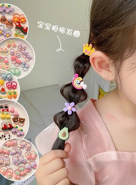 儿童拇指发圈高弹力扎辫子皮筋宝宝弹性好不伤发卡通头绳可爱发饰