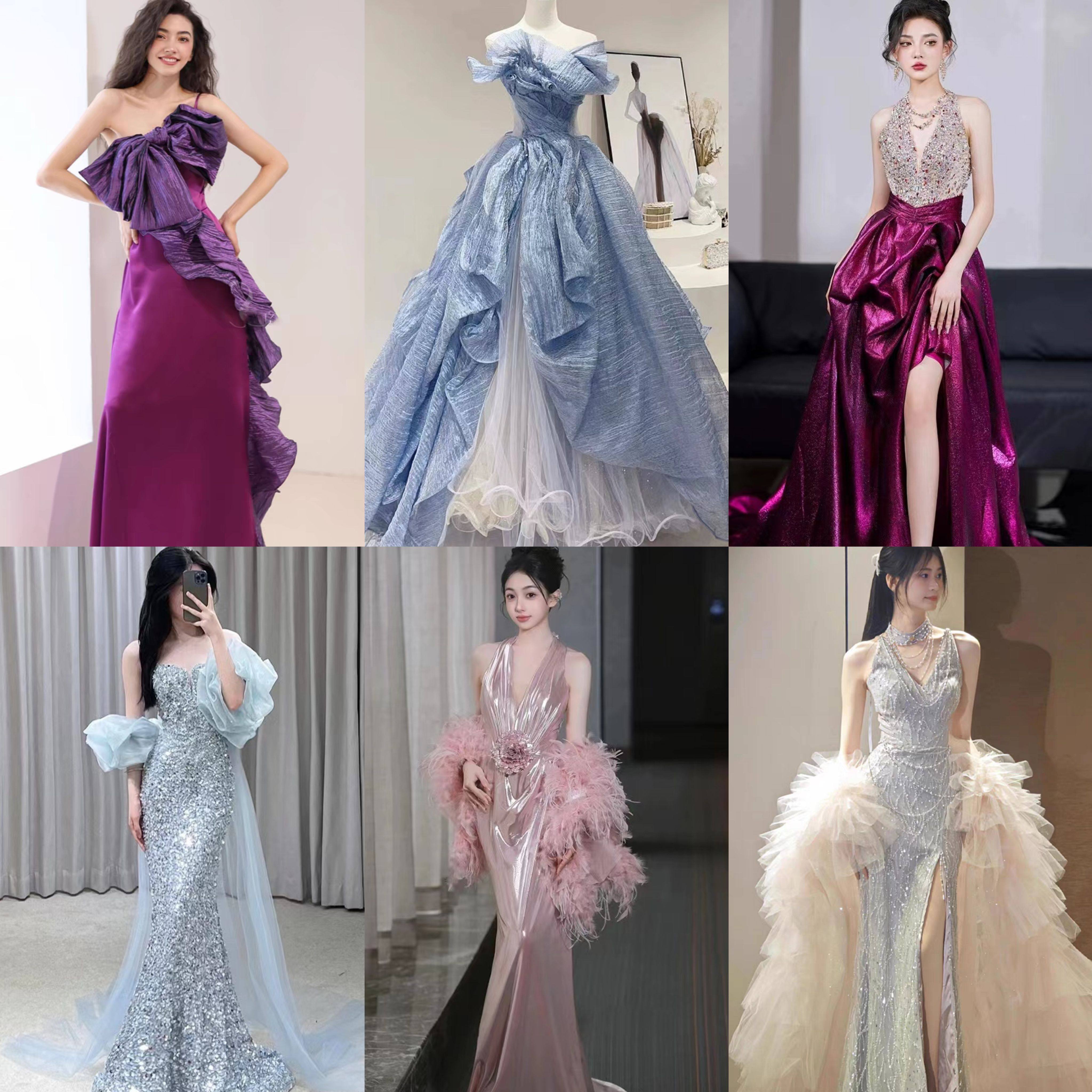 2024晚礼服女高级感主持人超仙学生成人礼礼服裙租赁