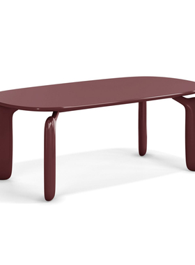 意式极简PULP餐桌红色高亮光烤漆实木脚大宅别墅餐厅饭桌高端定制