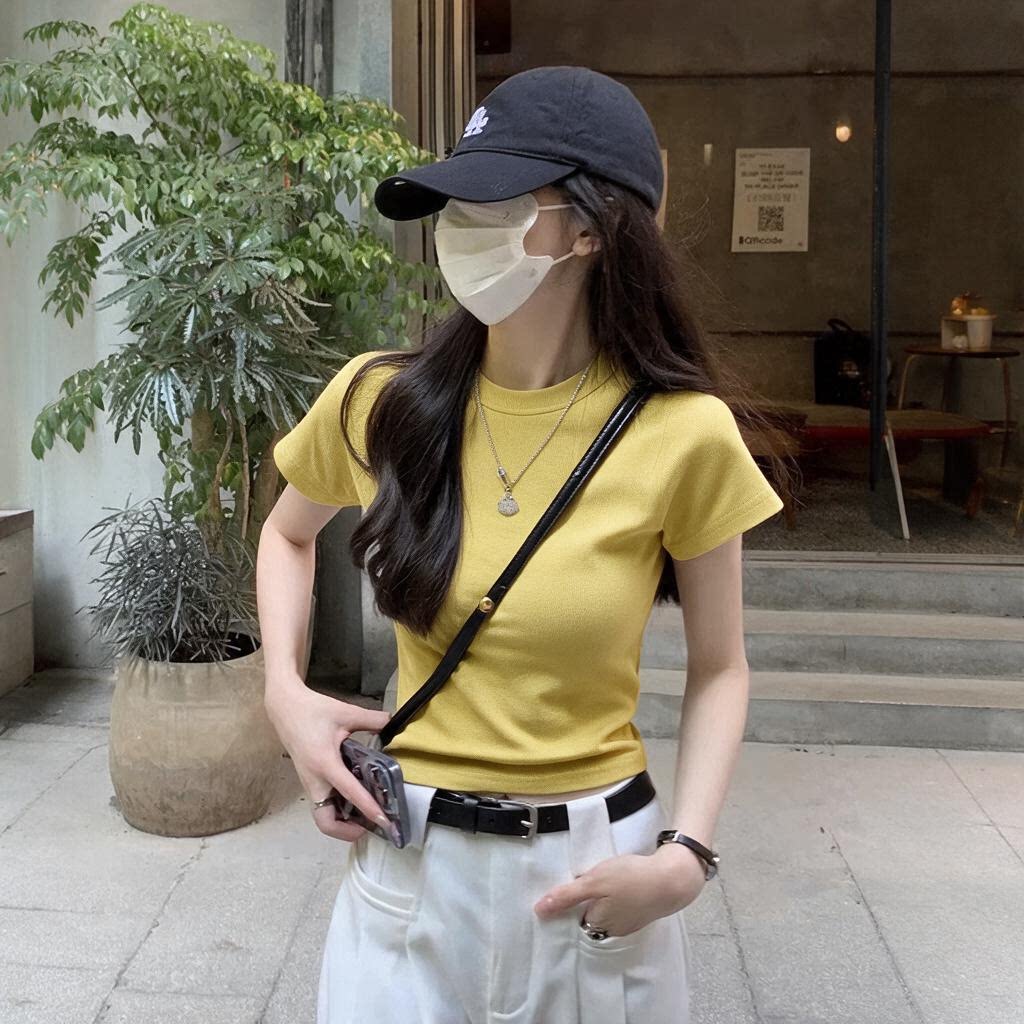法式辣妹风蕾丝拼接镂空短袖T恤新款女夏季露背修身显瘦小上衣364