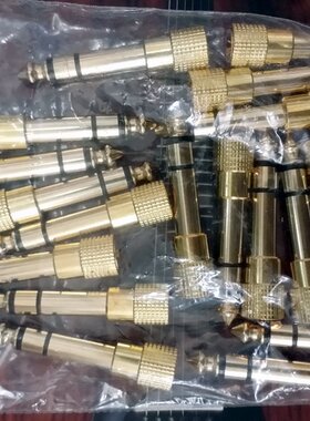 小转大插头电吉他电子琴音箱电脑耳机手机音频3.5转换6.5金色接头