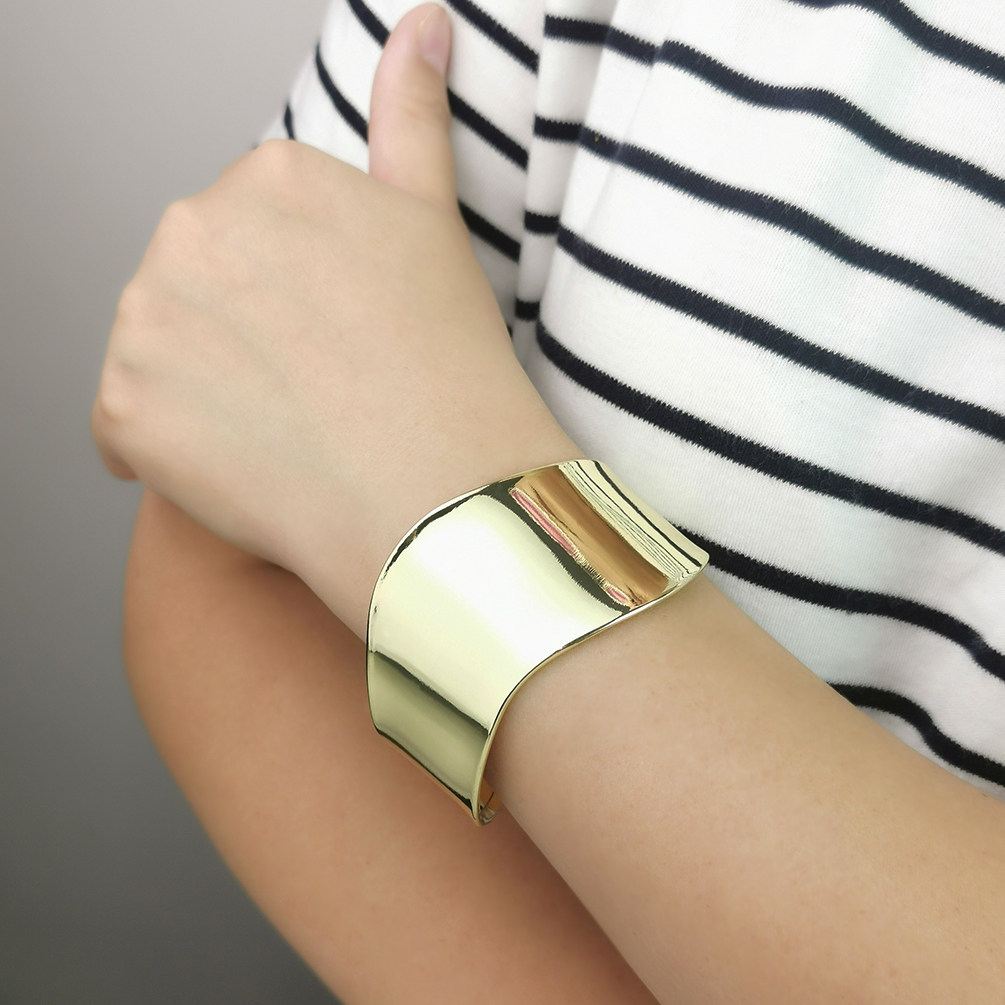 欧美金属时尚手镯女性 夸张时尚不规则简约开口跨境热销手环