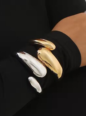 欧美风几何不规则蛇形合金手镯