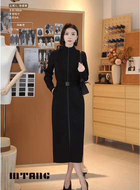 【先行者】MTANG蜜糖气质带腰带时尚设计师款冲锋连衣裙447