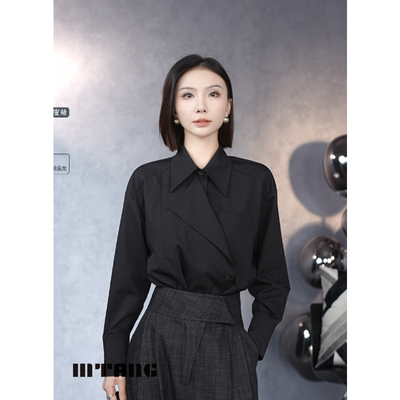 【飒爽干练】MTANG蜜糖女士新款设计师款衬衫通勤百搭气质上衣411