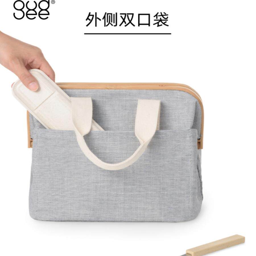 Gudee冷热保温袋手提加厚便当饭盒袋便携女手拎上班族精致带饭包