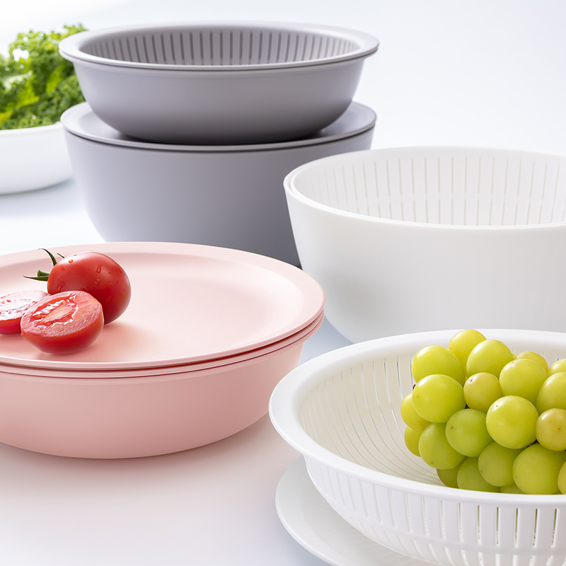 日本进口厨房洗菜盆沥水篮六件套