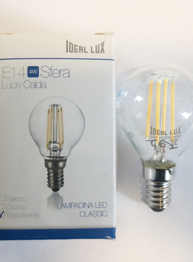 意大利进口ideallux E14 LED 4W光源3000K灯泡 灯具配件