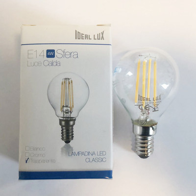 意大利进口ideallux E14 LED 4W光源3000K灯泡 灯具配件