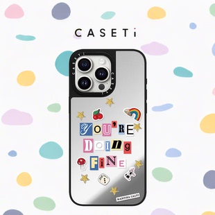 14防摔13全包12保护套MagSafe镜面磁吸女 C家CASETI联名彩虹贴纸适用苹果iPhone16promax手机壳15plus明星同款