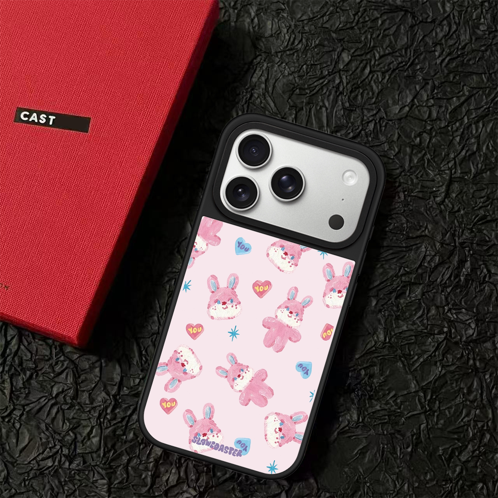 C家ASET联名水彩兔子头像适用苹果iPhone17pro手机壳15plus高级感14防摔17air/16promax保护套MagSafe磁吸