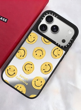 C家代购CASE联名满屏黄色笑脸适用苹果17ProMax手机壳15/16高级感13防摔iPhone17Air保护套MagSafe磁吸14女
