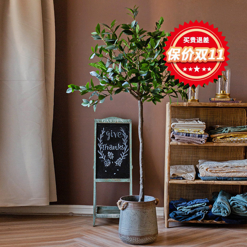 掬涵仿真月桂树棒棒糖绿植物大型盆景盆栽装饰摆件地面橱窗会所