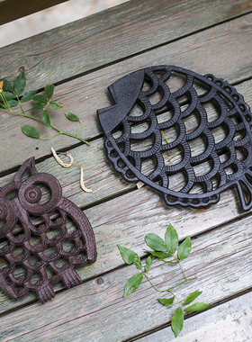 铸铁隔热垫锅垫杯垫装饰摆件厨房杂货花园时光复古田园