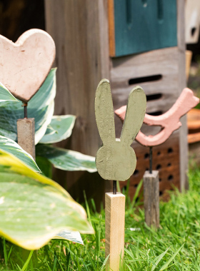 掬涵园艺装饰工具插牌铁艺木质花盆花插地插创意花园杂货阳台摆件