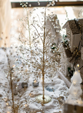 圣诞节装饰圣诞树摆件DIY亚克力水滴珠婚礼商场布置装饰用品