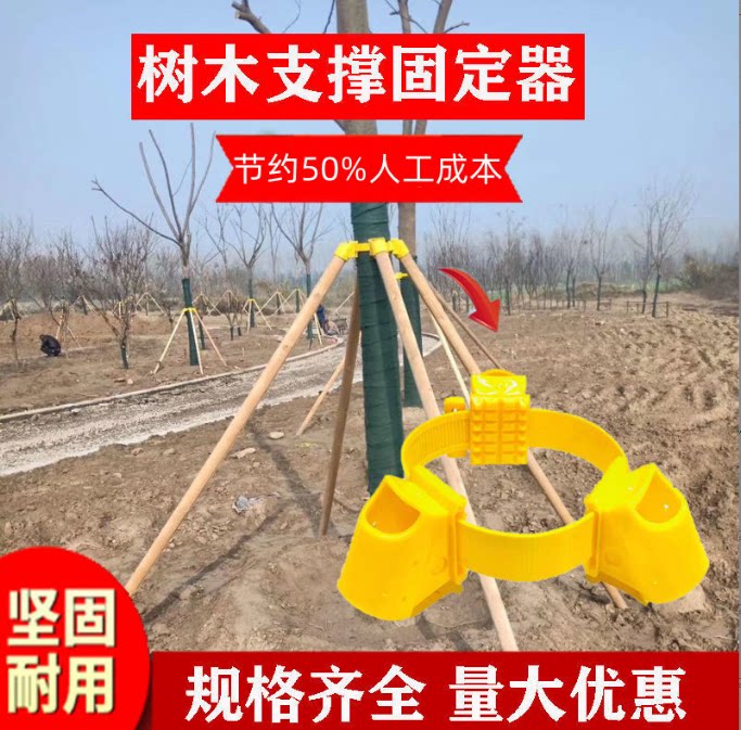 树木支撑架苗木支撑固定器杉木杨木松木支撑杆绿化防风架绑带套杯图片