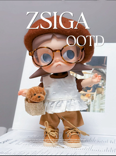 Zsiga嘎子姐贝雷帽棕色系穿搭娃衣向往之处衣服T恤玩偶套装换装