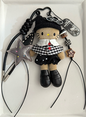 hellokitty挂件阔腿裤可爱包包挂饰女生毛绒公仔玩偶背包饰品