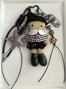 hellokitty挂件阔腿裤可爱包包挂饰女生毛绒公仔玩偶背包饰品