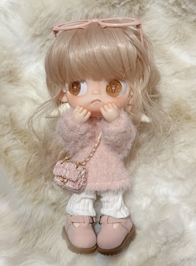 zsiga冬季粉色毛衣套装娃衣姜饼人眼镜包包穿搭嘎子姐可爱甜美