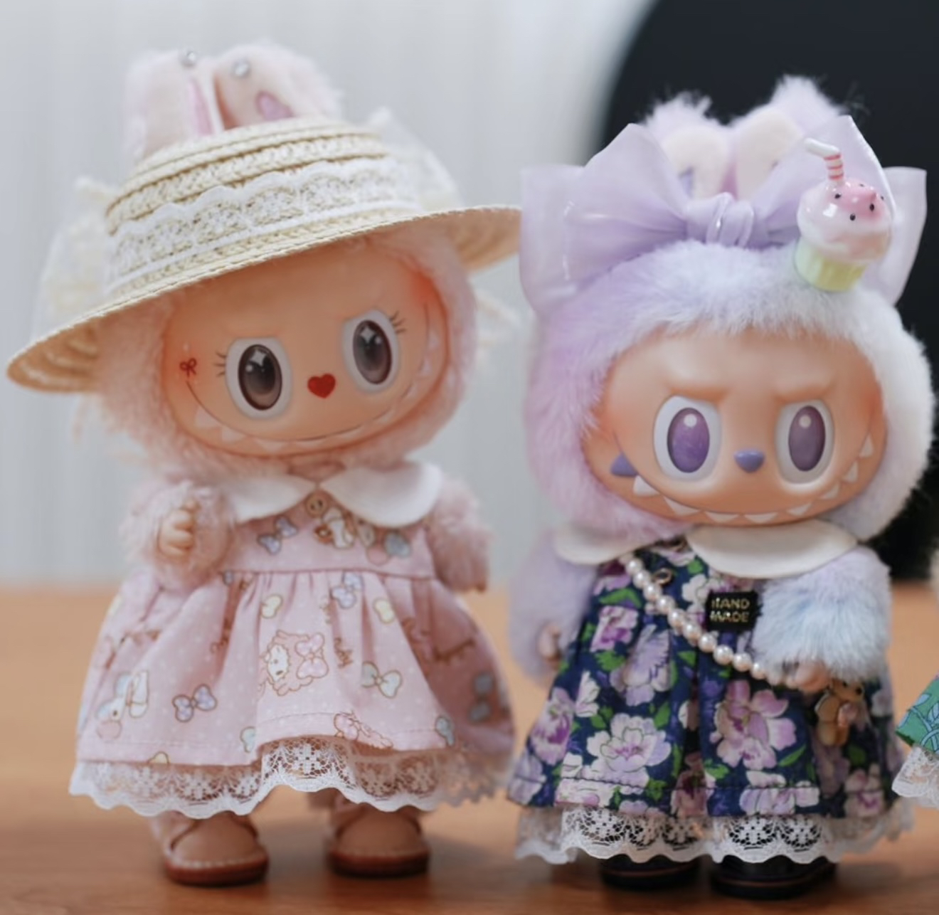 娃衣17cm连衣裙布布搪胶公仔挂件着替碎花裙子玩偶衣服套装裙子