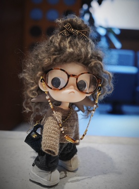 zsiga眼镜链条1/8分可动人偶娃衣配件嘎子姐棕色系配饰眼镜换装