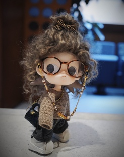 zsiga眼镜链条1/8分可动人偶娃衣配件嘎子姐棕色系配饰眼镜换装