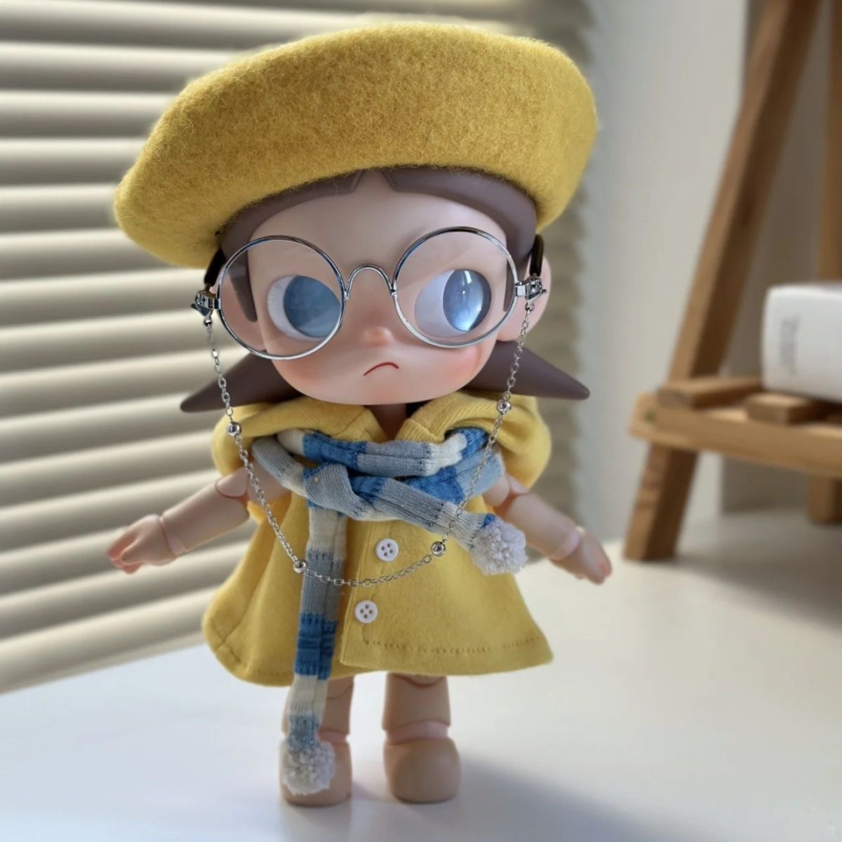 仅娃衣嘎子姐zsiga黄色秋冬外套穿搭molly玩偶斗篷披风黄色大衣