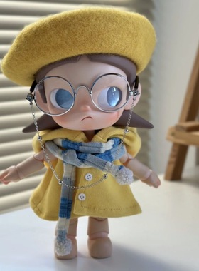 仅娃衣嘎子姐zsiga黄色秋冬外套穿搭molly玩偶斗篷披风黄色大衣