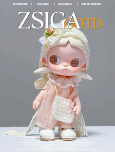 zsiga娃衣套装粉色网纱连衣裙嘎子姐发带玩偶换装发饰公主衣服