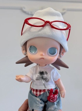 嘎子姐白色系休闲牛仔裤套装茉莉1/8可动人偶通用T恤小香牛仔裤