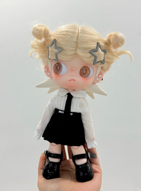 嘎子姐娃衣黑色衬衫裙子1/8娃衣zsiga学院风衬衣领带套装半身裙