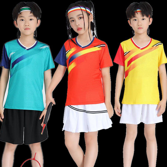 2024夏季儿童羽毛球服小孩子短袖运动服套装女学生速干网排球裤裙