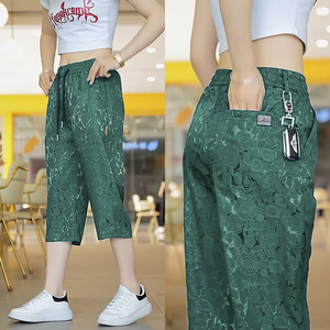 冰丝提花男士短裤夏季七分裤马裤休闲薄款潮流潮牌速干裤子7分裤