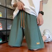 男潮流潮牌宽松百搭休闲五分裤 冰丝凉感短裤 子 超薄款 清仓捡漏夏季