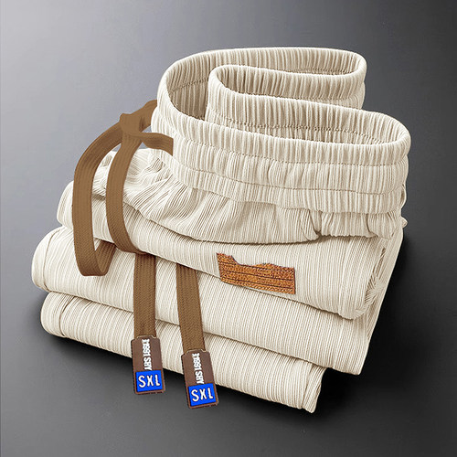 干活穿的休闲运动裤男士夏季薄款冰丝速干直筒裤宽松耐磨工作裤子