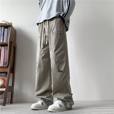 外贸高档复古工装裤男直筒纯棉裤子春秋季大码宽松百搭休闲长裤